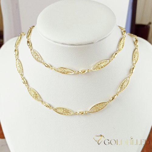 Antiallergene Goldfilled ogrlica 45 cm/3-7mm  + zapestnica 19 cm, barva 14K