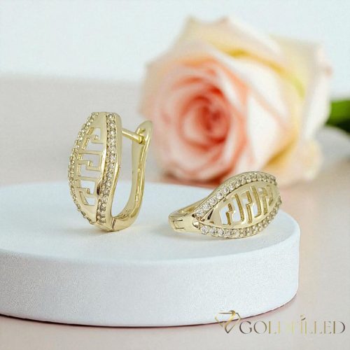 Goldfilled antialergijski uhani 17mm 14K barva