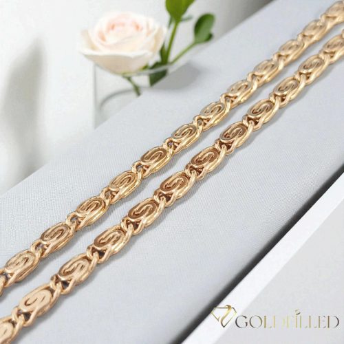 Antiallergene pozlačena ogrlica „Goldfilled“, dolžina 45 cm in širina 4 mm, barva 18K