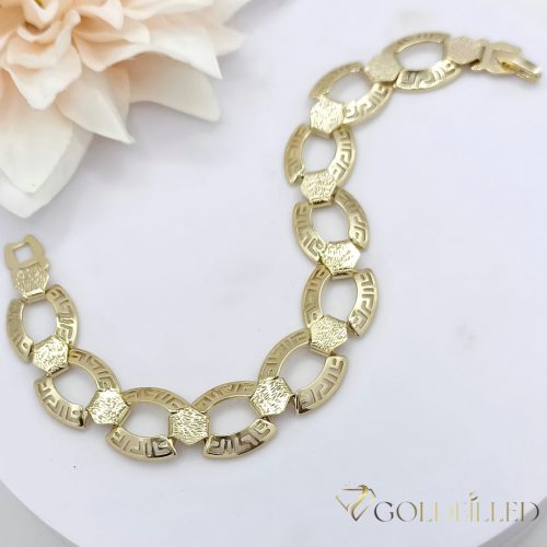 Antiallergene pozlačen zapestnica „Goldfilled“, dolžina 17,5 cm in širina 14 mm, barva 14K