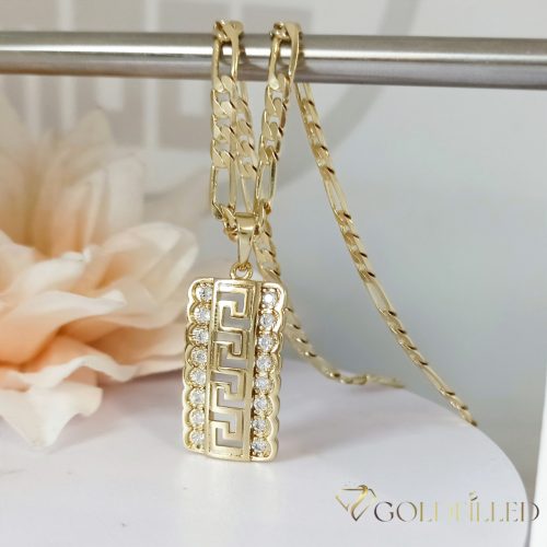 Antiallergijska Goldfilled ogrlica 45cm/4mm + obesek, barva 14K