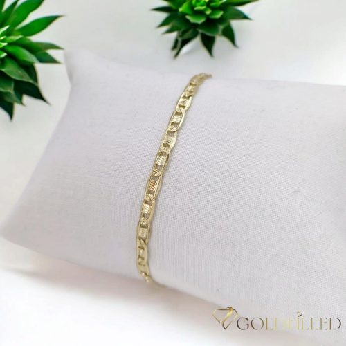 Ekskluzivna antiallergene pozlačena zapestnica „Goldfilled“, dolžina 17 cm in širina 4 mm, barva 14K