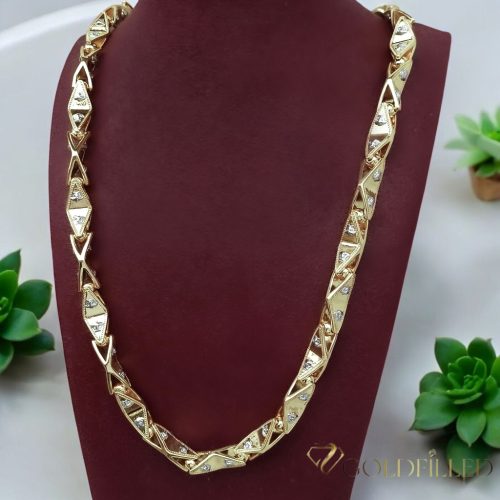 Goldfilled Antialergijski Luksuzni Barakka Ogrlica 70cm Dolga in 11mm Široka (150g) Barva 14K Multikolor