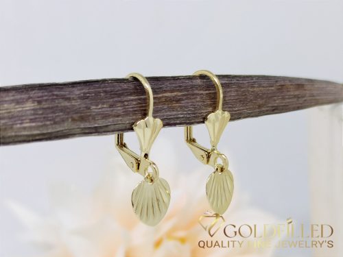Goldfilled Antiallergene Uhani z listom 27mm 14K barva