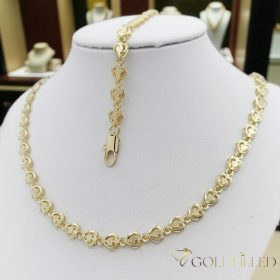   Antiallergene Goldfilled Ogrlica 45 cm/6mm + Zapestnica 19cm , barva 14K