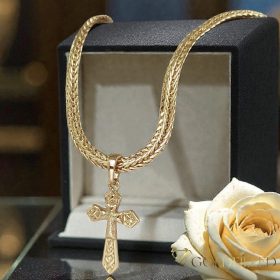   Antiallergijska Goldfilled ogrlica 50cm/4mm + obesek, barva 18K