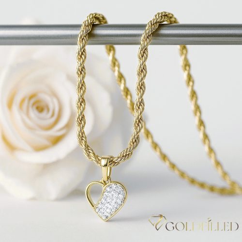 Antiallergijska Goldfilled ogrlica 45cm/3mm + obesek, barva 14K