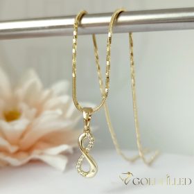   Antiallergijska Goldfilled ogrlica 55cm/1mm + obesek, barva 14K