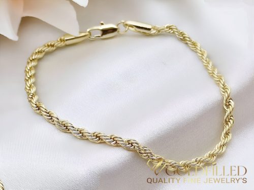 Antiallergene pozlačen zapestnica „Goldfilled“, dolžina 19 cm in širina 3 mm, barva 14K