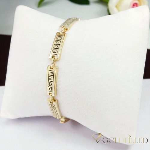 Antiallergene pozlačen zapestnica „Goldfilled“, dolžina 17 cm in širina 5,5 mm, barva 14K