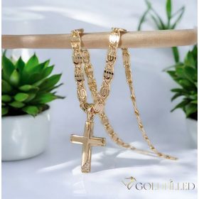   Antiallergijska Goldfilled ogrlica 45cm/4mm + obesek, barva 18K