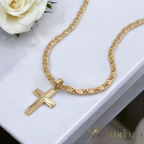 Antiallergijska Goldfilled ogrlica 45cm/4mm + obesek, barva 18K