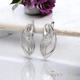 Goldfilled Antiallergene Uhani z listom 35mm Rodij barva 14K