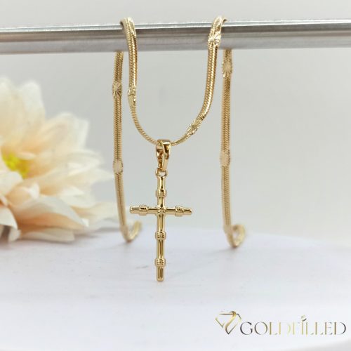 Antiallergijska Goldfilled ogrlica 45cm/3mm + obesek, barva 18K