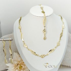  Antiallergene Goldfilled Ogrlica 50cm/6-8mm + Zapestnica 19cm + Uhani, barva 14K
