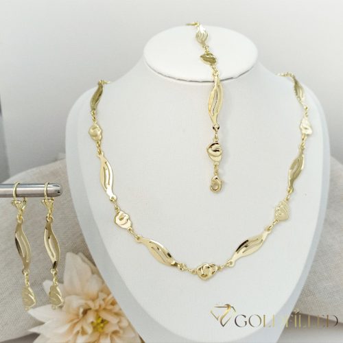 Antiallergene Goldfilled Ogrlica 50cm/6-8mm + Zapestnica 19cm + Uhani, barva 14K