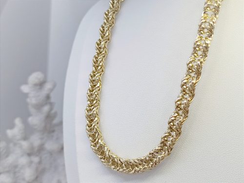 Ekskluzivna Antiallergene pozlačena ogrlica „Goldfilled“, dolžina 45 cm in debelina 6,5 mm, 14K barva