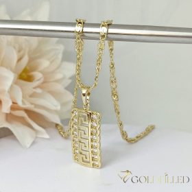   Antiallergijska Goldfilled ogrlica 50cm/3mm + obesek, barva 14K