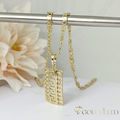 Antiallergijska Goldfilled ogrlica 50cm/3mm + obesek, barva 14K