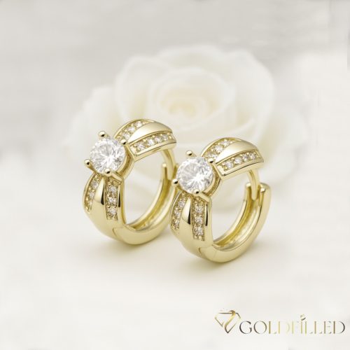 Goldfilled antialergijski uhani 16mm 14K barva