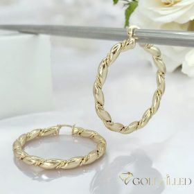 Goldfilled Antialergijske Obročaste uhani 50mm 14K barva