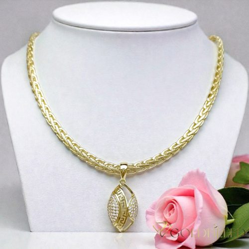 Antiallergijska Goldfilled ogrlica 45cm/5,2mm + obesek, barva 14K