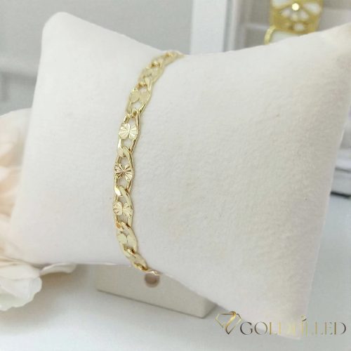 Antiallergene pozlačen zapestnica „Goldfilled“, dolžina 19 cm in širina 5,5 mm, barva 14K