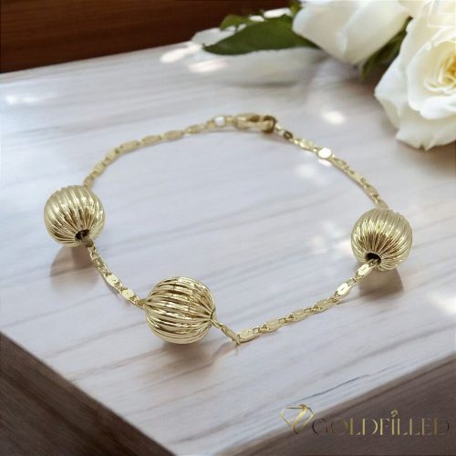 Antiallergene pozlačen zapestnica „Goldfilled“, dolžina 18 cm in širina 2-8 mm, barva 14K