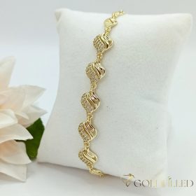   Antiallergene pozlačen zapestnica „Goldfilled“, dolžina 19 cm in širina 6-10 mm, barva 14K