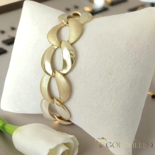 Antiallergene pozlačen zapestnica „Goldfilled“, dolžina 19 cm in širina 18 mm, barva 14K