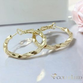 Goldfilled Antialergijske Zavite uhani 30mm 14K barva