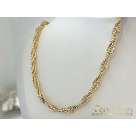   Ekskluzivna Antiallergene pozlačena ogrlica „Goldfilled“, dolžina 45 cm in debelina 6,5 mm, 14K barva