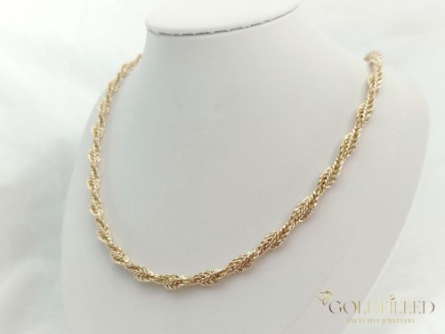 Ekskluzivna Antiallergene pozlačena ogrlica „Goldfilled“, dolžina 45 cm in debelina 6,5 mm, 14K barva