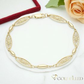   Antiallergene pozlačen zapestnica „Goldfilled“, dolžina 19 cm in širina 4-7 mm, barva 14K