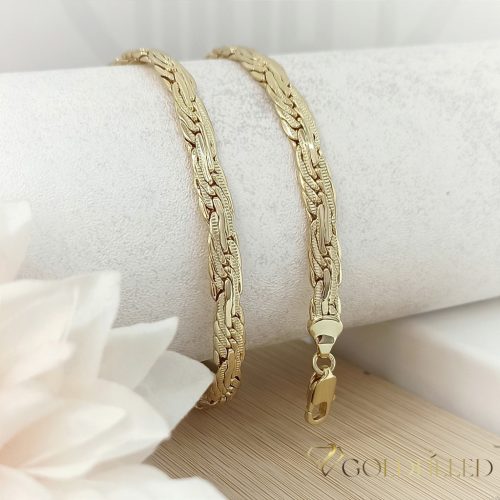 Goldfilled Antialergijski Luksuzni Ogrlica 50cm Dolga in 6mm Široka Barva 14K