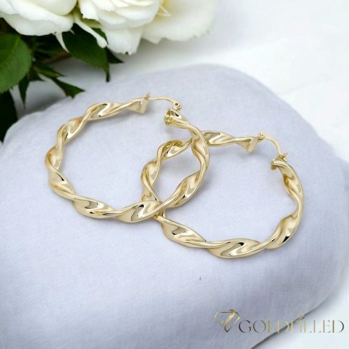 Goldfilled Antialergijske Zavite uhani 50mm 14K barva