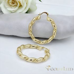 Goldfilled Antialergijske Obročaste uhani 40mm 14K barva