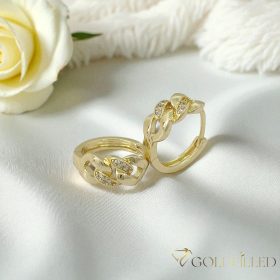 Goldfilled antialergijski uhani 17mm 14K barva