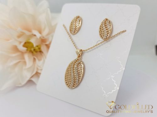 Antiallergene Goldfilled ogrlica 45 cm/1 mm + obesek + uhani