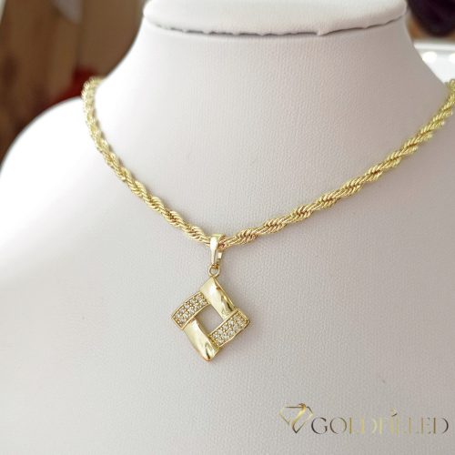 Antiallergijska Goldfilled ogrlica 45cm/3mm + obesek, barva 14K