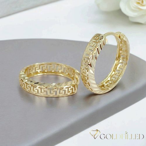 Goldfilled antialergijski uhani 25 mm 14K barva