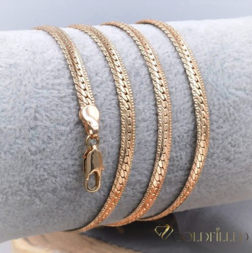 Antiallergene pozlačena ogrlica „Goldfilled“, dolžina 45 cm in širina 3 mm, barva 18K