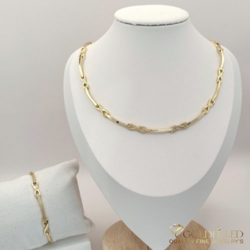 Antiallergene Goldfilled ogrlica 45 cm/6mm + zapestnica 19 cm , barva 14K